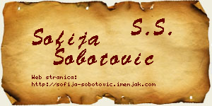 Sofija Šobotović vizit kartica